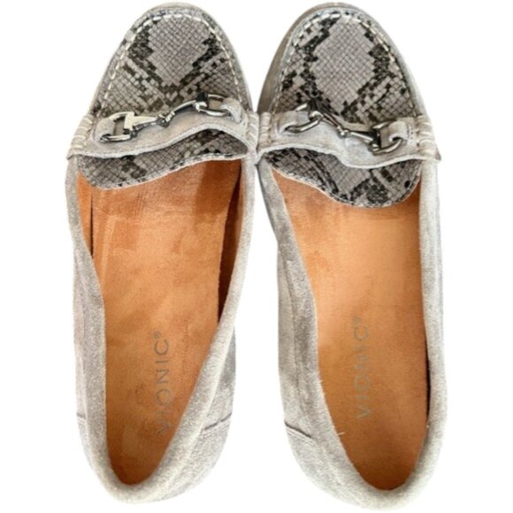 Vionic Dayna Suede Loafers Snake Print - Charcoal - 9.5 WIDE - Picture 5 of 11